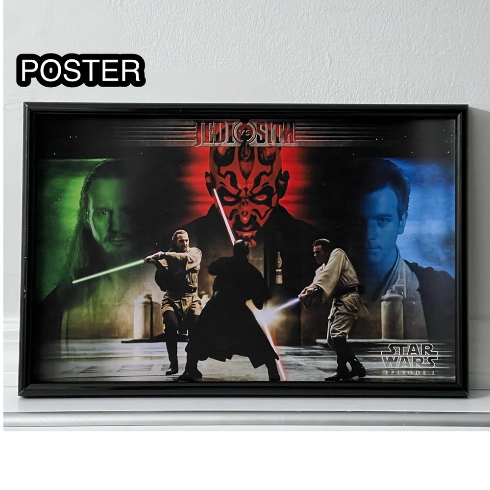 Star Wars The Phantom Menace Darth Maul Obi Wan Kenobi Qui Gon Jin Movie Poster
